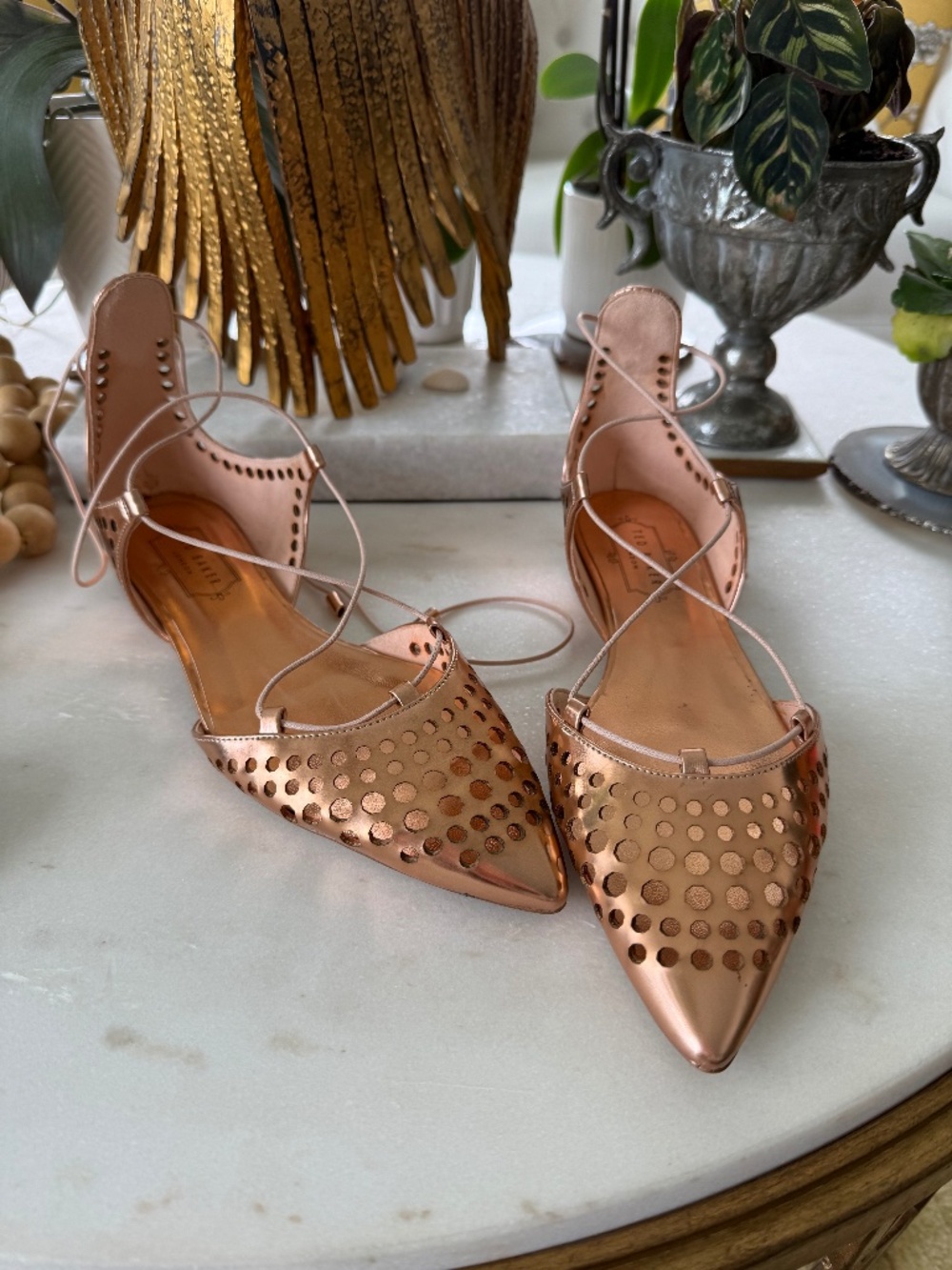 Ted Baker Rose Gold Flat Shoes Size US 8, EUR 39